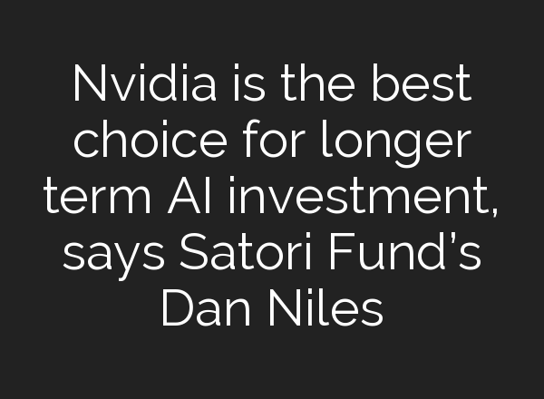 Nvidia is the best choice for longer term <b>AI</b> investment, says Satori Fund’s Dan Niles