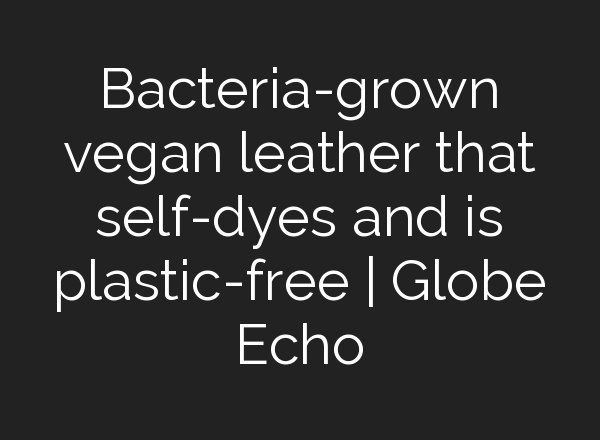 Bacteria-grown vegan leather that self-dyes and is plastic-free | Globe Echo
