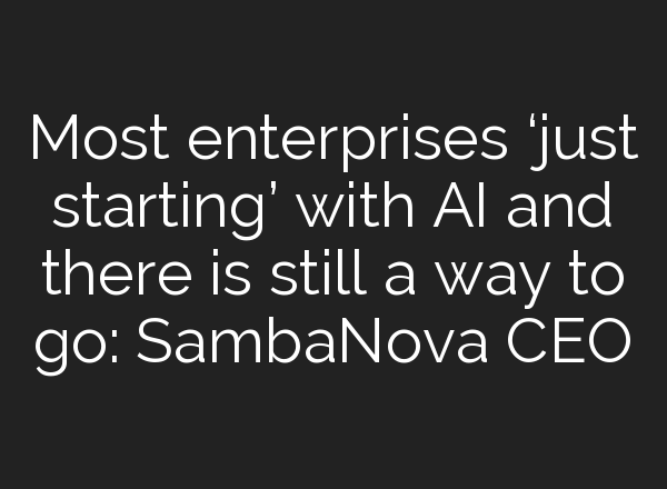 Most enterprises ‘just starting’ with <b>AI</b> and there is still a way to go: SambaNova CEO