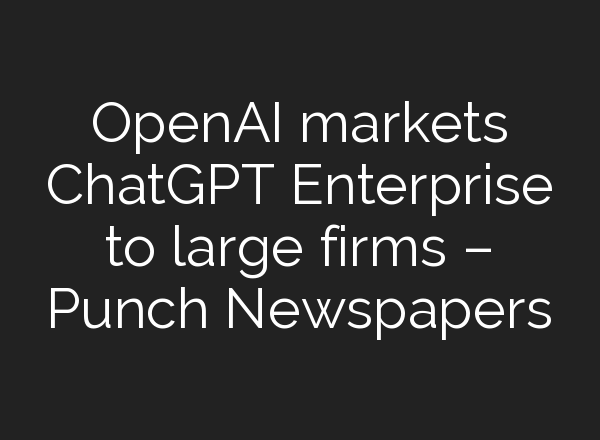 OpenAI markets <b>ChatGPT</b> Enterprise to large firms – Punch Newspapers