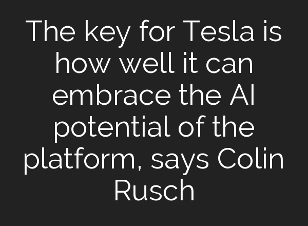 The key for Tesla is how well it can embrace the <b>AI</b> potential of the platform, says Colin Rusch
