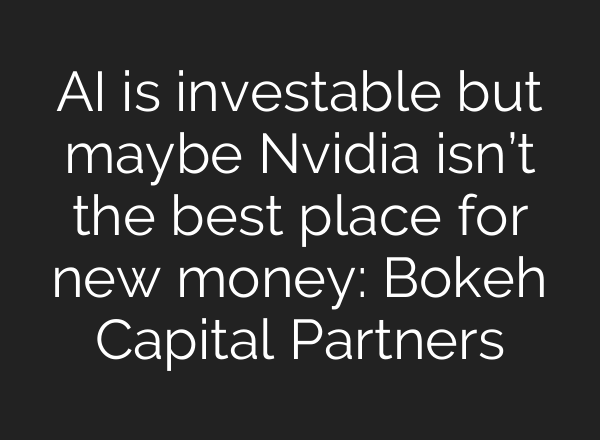 <b>AI</b> is investable but maybe Nvidia isn’t the best place for new money: Bokeh Capital Partners