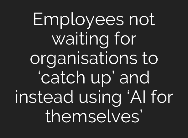 Employees not waiting for organisations to ‘catch up’ and instead using ‘<b>AI</b> for themselves’