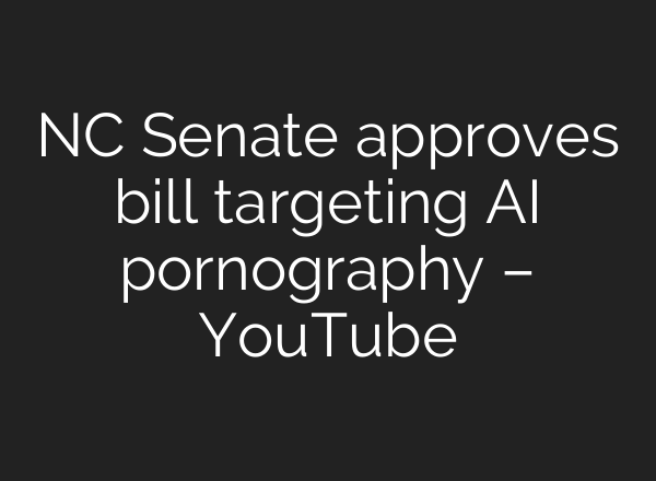 NC Senate approves bill targeting <b>AI</b> pornography – YouTube