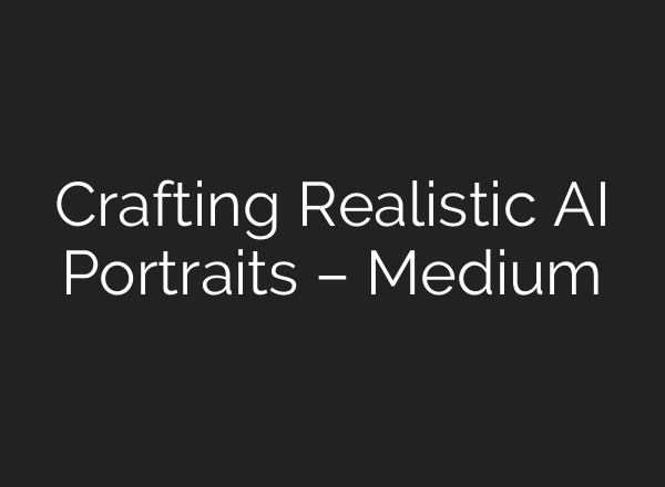 Crafting Realistic AI Portraits – Medium