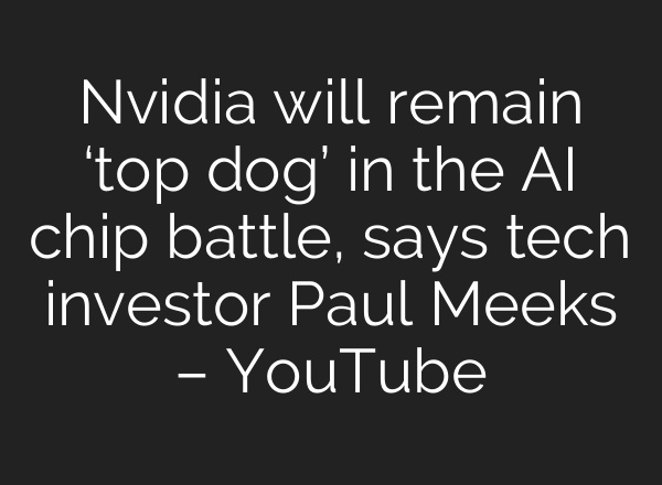 Nvidia will remain ‘top dog’ in the <b>AI</b> chip battle, says tech investor Paul Meeks – YouTube