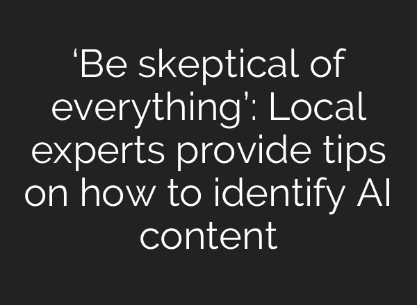 ‘Be skeptical of everything’: Local experts provide tips on how to identify <b>AI</b> content