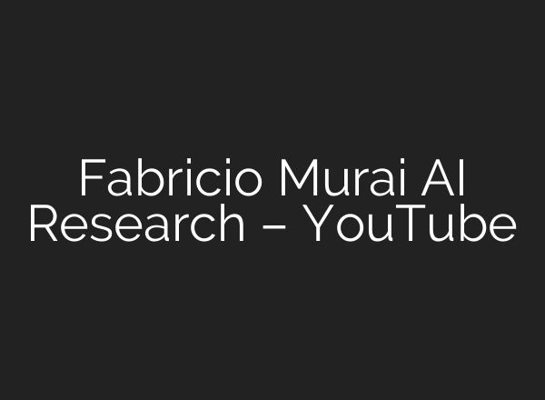 Fabricio Murai <b>AI</b> Research – YouTube