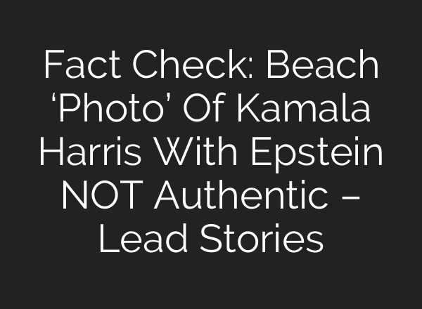 Fact Check: Beach ‘Photo’ Of Kamala Harris With Epstein NOT Authentic – Lead Stories