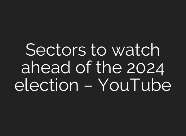 Sectors to watch ahead of the 2024 election – YouTube