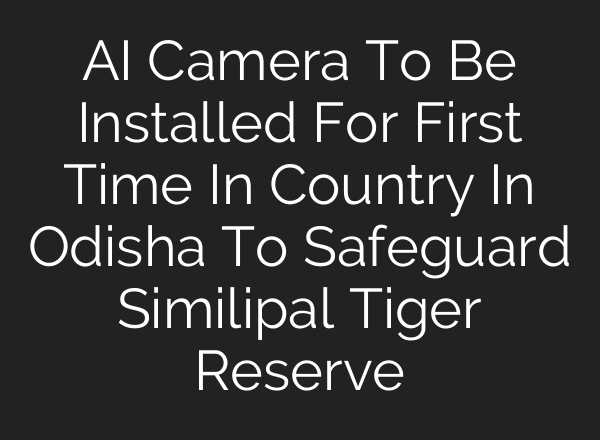 <b>AI</b> Camera To Be Installed For First Time In Country In Odisha To Safeguard Similipal Tiger Reserve