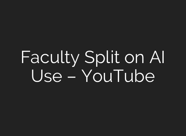 Faculty Split on <b>AI</b> Use – YouTube