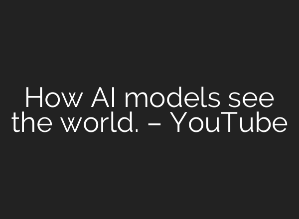 How <b>AI</b> models see the world. – YouTube