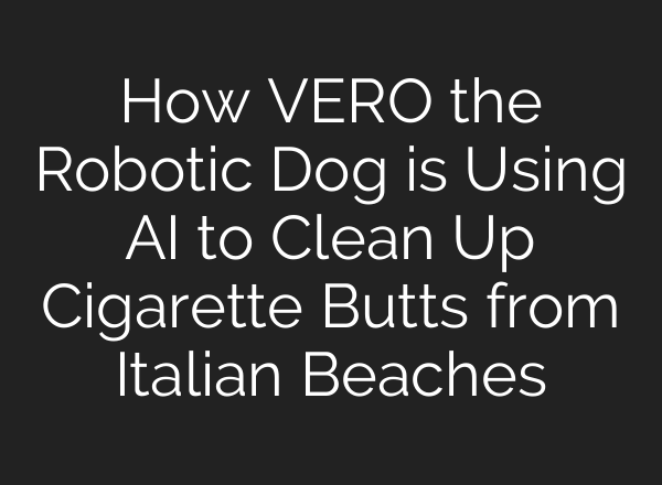 How VERO the Robotic Dog is Using <b>AI</b> to Clean Up Cigarette Butts from Italian Beaches