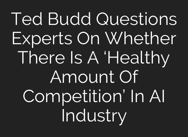 Ted Budd Questions Experts On Whether There Is A ‘Healthy Amount Of Competition’ In <b>AI</b> Industry