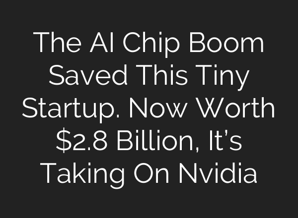 The <b>AI</b> Chip Boom Saved This Tiny Startup. Now Worth $2.8 Billion, It’s Taking On Nvidia