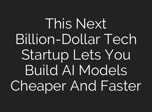 This Next Billion-Dollar Tech Startup Lets You Build <b>AI</b> Models Cheaper And Faster