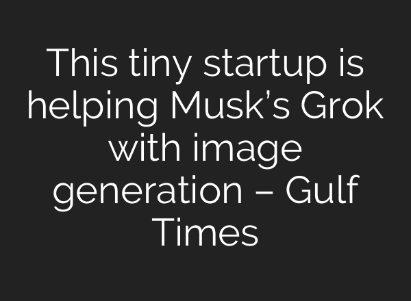This tiny startup is helping Musk’s Grok with image generation – Gulf Times