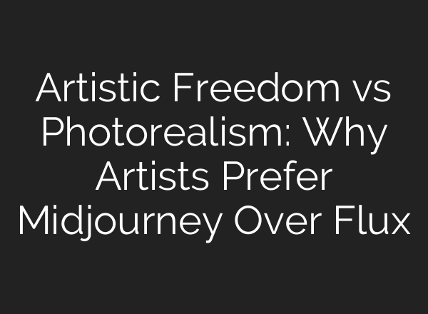 Artistic Freedom vs Photorealism: Why Artists Prefer <b>Midjourney</b> Over Flux
