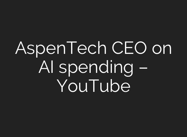 AspenTech CEO on <b>AI</b> spending – YouTube
