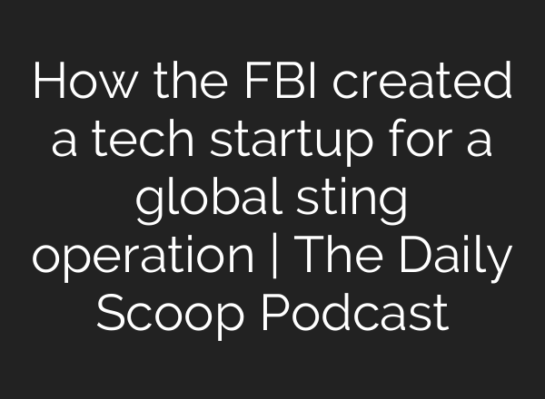 How the FBI created a tech startup for a global sting operation | The Daily Scoop Podcast