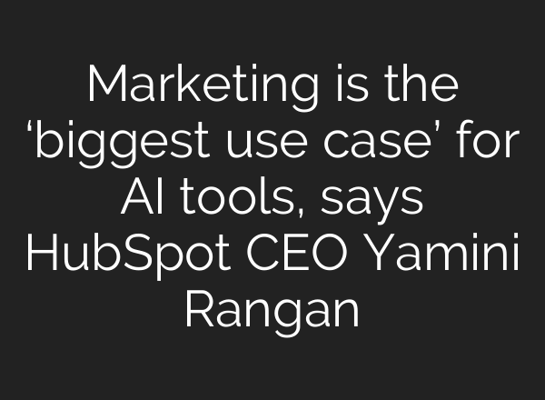 Marketing is the ‘biggest use case’ for <b>AI</b> tools, says HubSpot CEO Yamini Rangan