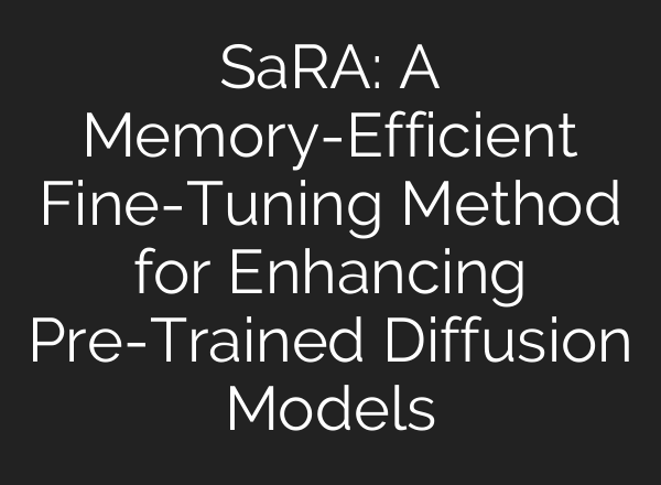 SaRA: A Memory-Efficient Fine-Tuning Method for Enhancing Pre-Trained Diffusion Models