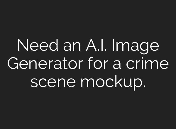 Need an A.I. Image Generator for a crime scene mockup.