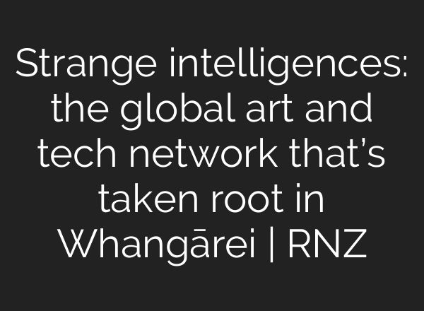 Strange intelligences: the global art and tech network that’s taken root in Whangārei | RNZ