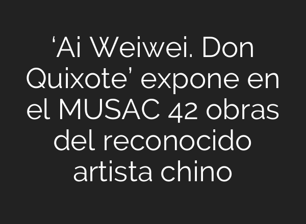 ‘<b>Ai</b> Weiwei. Don Quixote’ expone en el MUSAC 42 obras del reconocido artista chino