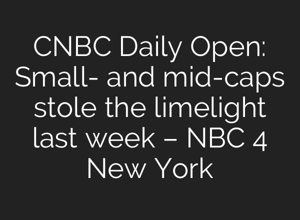 CNBC Daily Open: Small- and mid-caps stole the limelight last week – NBC 4 New York
