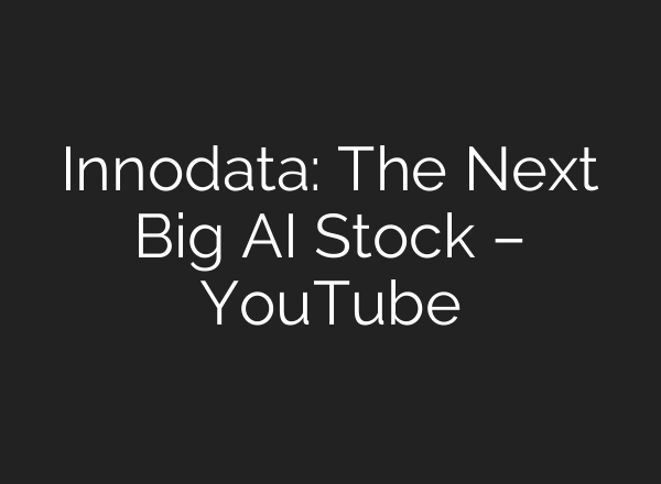 Innodata: The Next Big <b>AI</b> Stock – YouTube