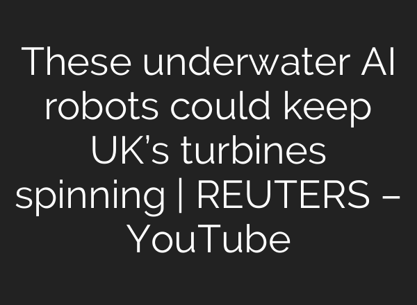 These underwater <b>AI</b> robots could keep UK’s turbines spinning | REUTERS – YouTube