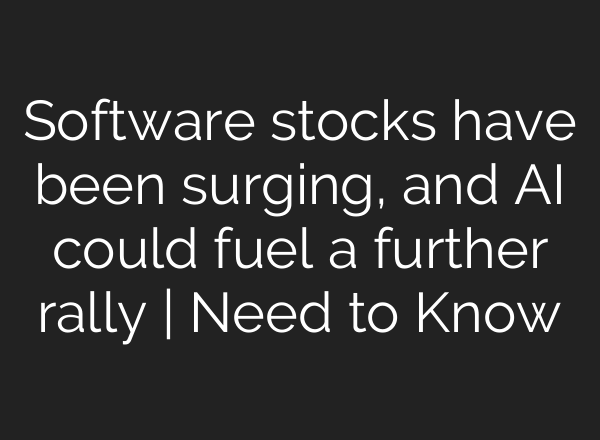 Software stocks have been surging, and <b>AI</b> could fuel a further rally | Need to Know
