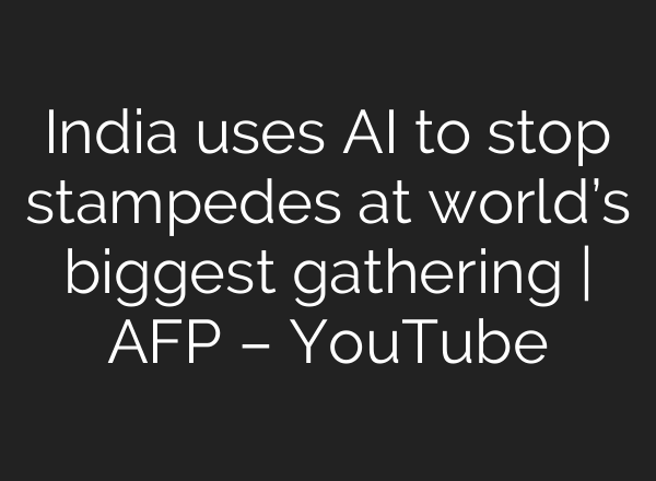India uses <b>AI</b> to stop stampedes at world’s biggest gathering | AFP – YouTube