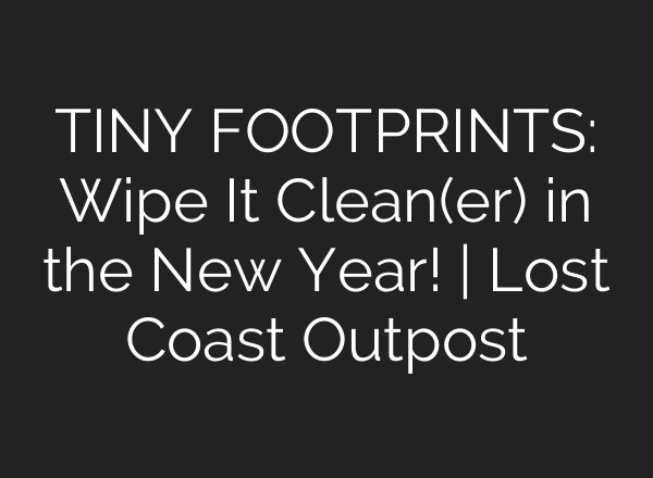 TINY FOOTPRINTS: Wipe It Clean(er) in the New Year! | Lost Coast Outpost