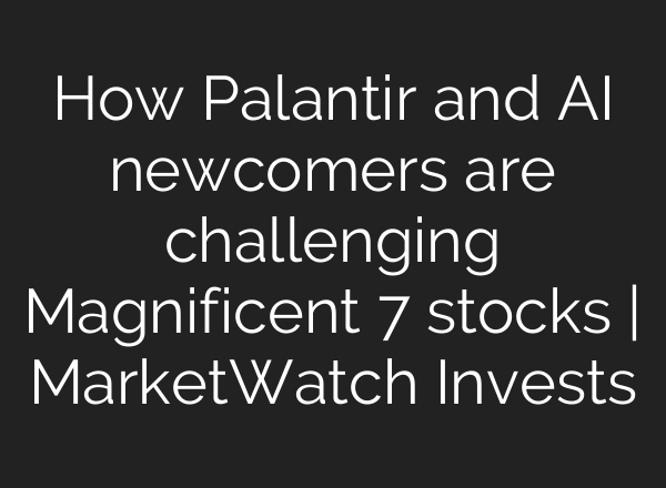 How Palantir and AI newcomers are challenging Magnificent 7 stocks | MarketWatch Invests