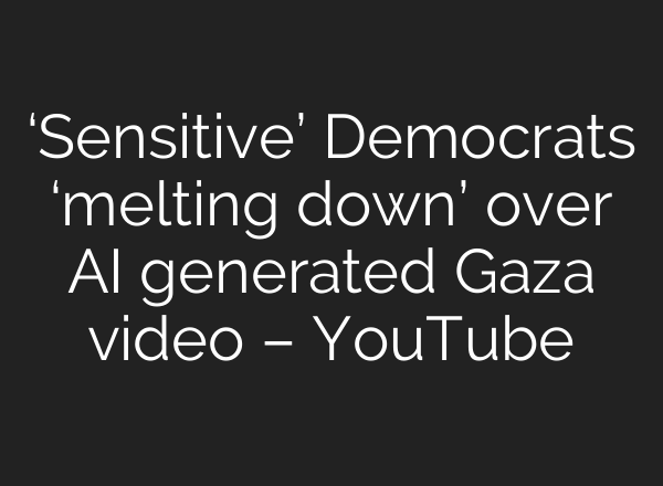 ‘Sensitive’ Democrats ‘melting down’ over AI generated Gaza video – YouTube
