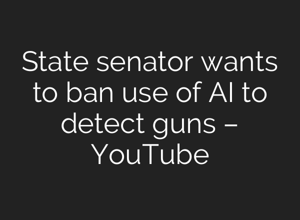 State senator wants to ban use of AI to detect guns – YouTube