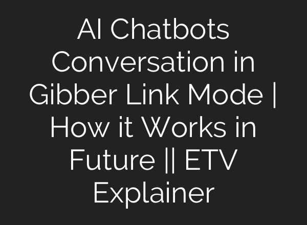 AI Chatbots Conversation in Gibber Link Mode | How it Works in Future || ETV Explainer