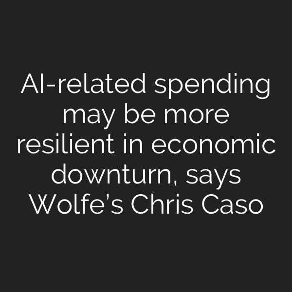 AI-related spending may be more resilient in economic downturn, says Wolfe’s Chris Caso