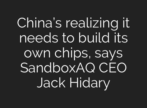 China’s realizing it needs to build its own chips, says SandboxAQ CEO Jack Hidary