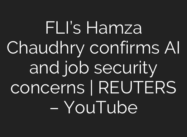 FLI’s Hamza Chaudhry confirms AI and job security concerns | REUTERS – YouTube