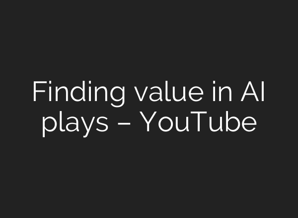 Finding value in AI plays – YouTube