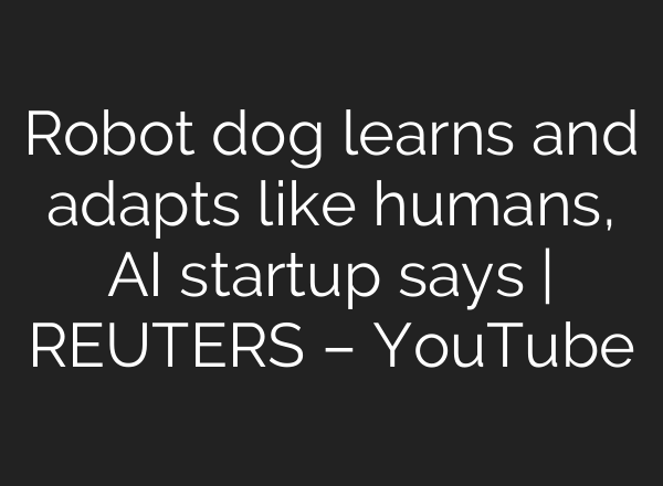 Robot dog learns and adapts like humans, AI startup says | REUTERS – YouTube