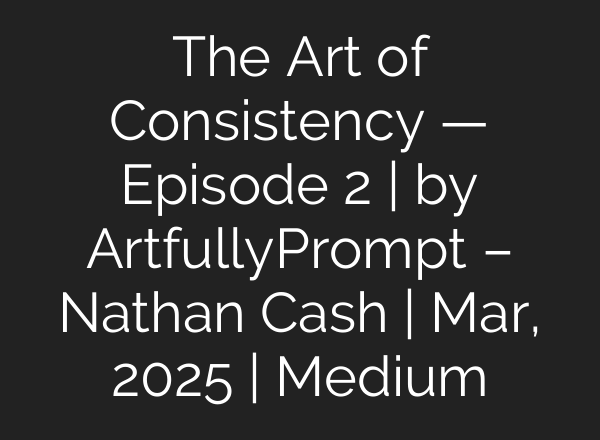 The Art of Consistency — Episode 2 | by ArtfullyPrompt – Nathan Cash | Mar, 2025 | Medium
