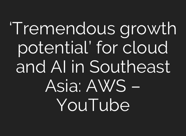 ‘Tremendous growth potential’ for cloud and AI in Southeast Asia: AWS – YouTube