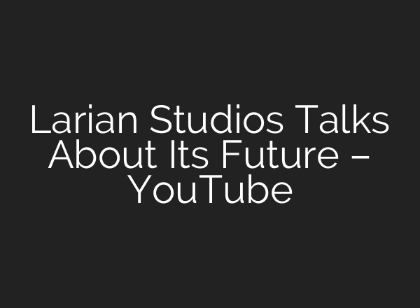 Larian Studios Talks About Its Future – YouTube