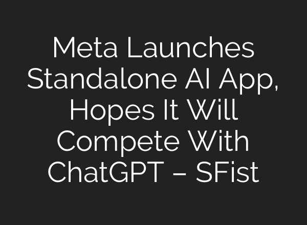 Meta Launches Standalone AI App, Hopes It Will Compete With ChatGPT – SFist