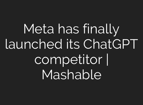 Meta has finally launched its ChatGPT competitor | Mashable